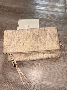 Stella & Dot Covet Snakeskin Waverly Leather Crossbody/Clutch